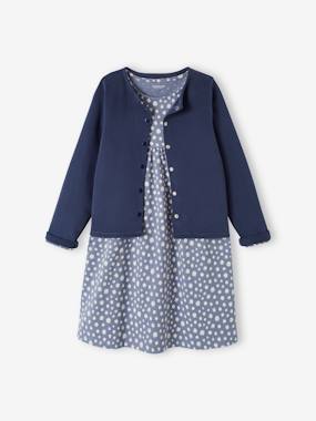 Dress & Jacket Outfit with Floral Print for Girls  - vertbaudet enfant