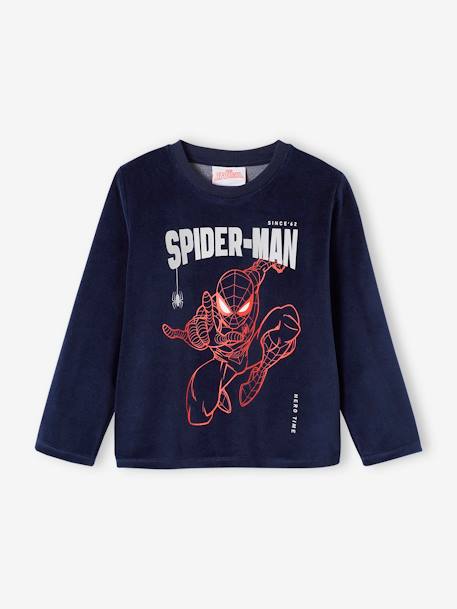Marvel® Spider-Man Pyjamas in Velour for Boys navy blue - vertbaudet enfant 
