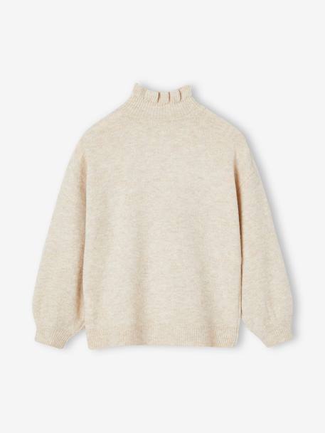 Glittery Animal Jacquard Knit Jumper for Girls marl beige - vertbaudet enfant 