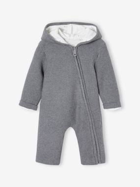 Knitted Lined Jumpsuit for Newborn Babies  - vertbaudet enfant