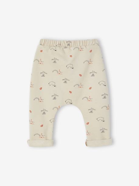Trousers in Cotton Fleece, for Newborn Babies BEIGE LIGHT ALL OVER PRINTED+clay beige+Dark Blue+Dark Orange/Print+Light Grey - vertbaudet enfant 