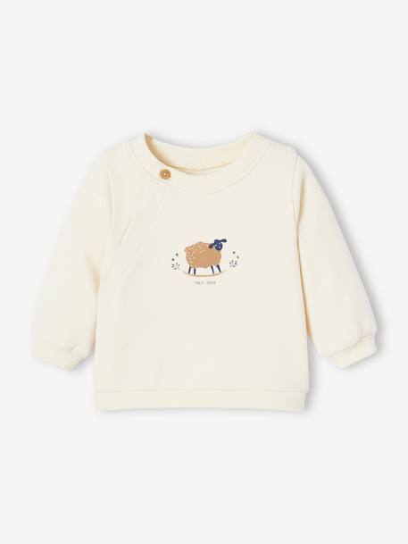 Sweatshirt with Sheep Print for Babies ecru - vertbaudet enfant 