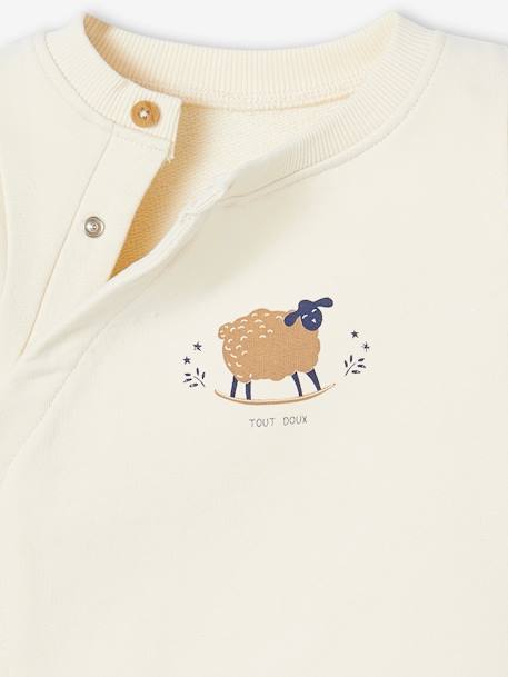 Sweatshirt with Sheep Print for Babies ecru - vertbaudet enfant 