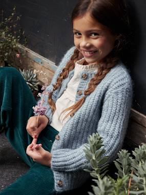 Loose-Fitting Soft Knit Cardigan for Girls  - vertbaudet enfant