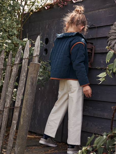 Quilted Corduroy Jacket for Girls fir green - vertbaudet enfant 