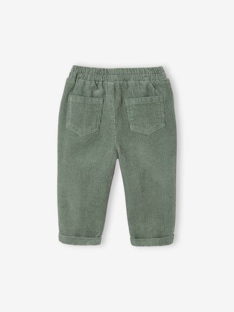 Corduroy Trousers for Babies grey blue+lichen - vertbaudet enfant 