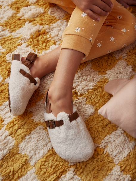 Furry Clogs for Children ecru - vertbaudet enfant 