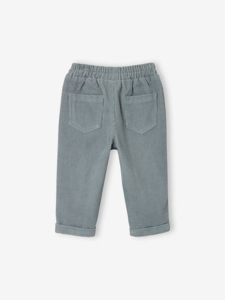 Corduroy Trousers for Babies grey blue+lichen+taupe - vertbaudet enfant 