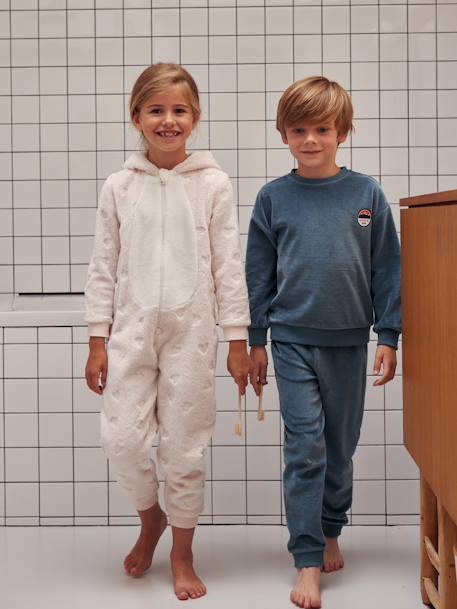 Glow-in-the-Dark Bear Onesie Pyjama rose - vertbaudet enfant 