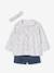 3-Piece Outfit: Top, Corduroy Shorts & Hairband ecru - vertbaudet enfant 