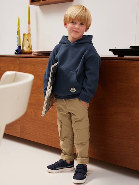 NARROW Hip Morphologik Cargo Trousers, Pull-Ons, for Boys bronze+slate grey - vertbaudet enfant 