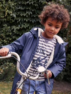 -Ciré à capuche garçon doublé sherpa 