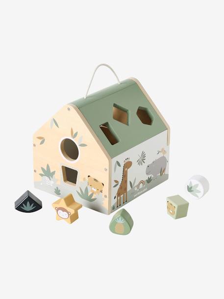 House with Wooden Shapes - FSC® Certified green - vertbaudet enfant 