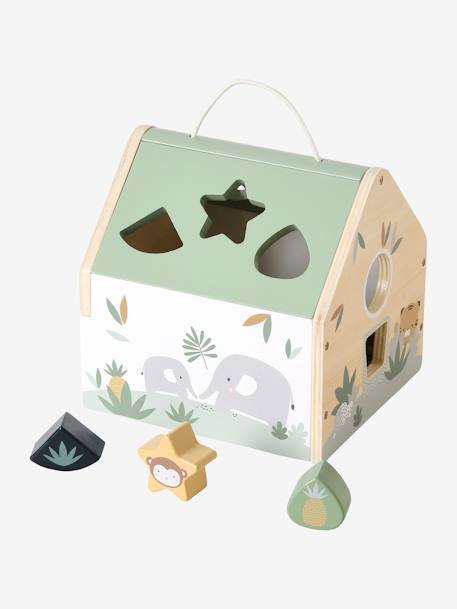 House with Wooden Shapes - FSC® Certified green - vertbaudet enfant 
