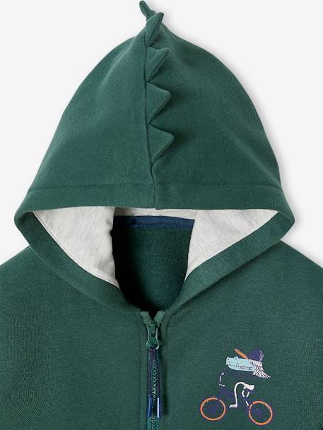 Sports Jacket with Hood & Fancy Crest blue+fir green - vertbaudet enfant 