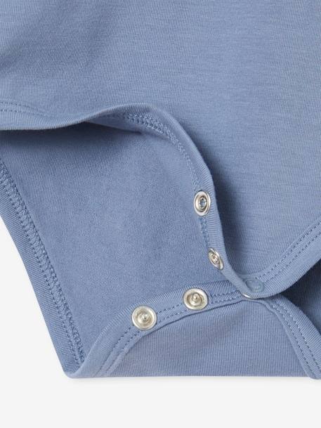 Pack of 2 Bodysuits with Polo Neck for Babies crystal blue+ecru - vertbaudet enfant 