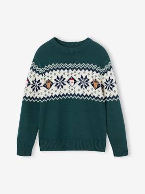 Boys-Christmas Special Jacquard Knit Jumper for Children, Family Capsule Collection