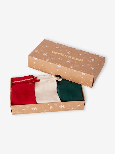 Christmas Gift Box with 3 Pairs of Girly Socks with Bow for Girls red - vertbaudet enfant 