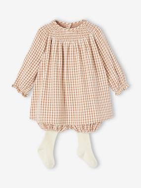 Baby-Outfits-3-Piece Ensemble: Dress, Bloomers & Tights for Babies