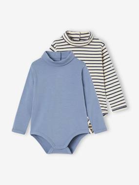 Pack of 2 Bodysuits with Polo Neck for Babies  - vertbaudet enfant
