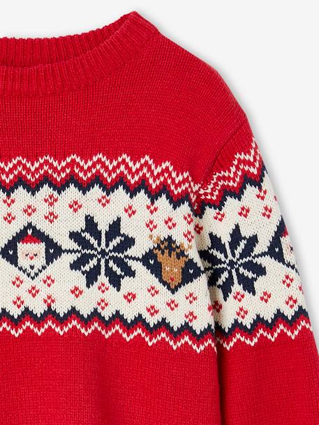 Christmas Special Jacquard Knit Jumper for Children, Family Capsule Collection fir green+red - vertbaudet enfant 