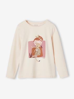 Girls-Long Sleeve Top with Muse Motif for Girls