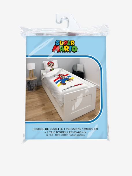 Super Mario® & Luigi Duvet Cover + Pillowcase Set for Children white - vertbaudet enfant 