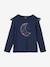 Christmas Special Top with Iridescent Motif & Glittery Ruffles for Girls navy blue - vertbaudet enfant 