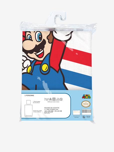 Super Mario® & Luigi Duvet Cover + Pillowcase Set for Children white - vertbaudet enfant 