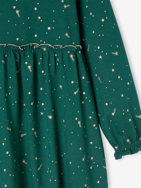 Occasion Wear Dress with Iridescent Stars Motifs for Girls green+navy blue+red - vertbaudet enfant 