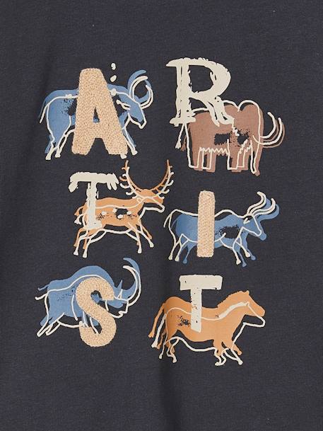 Prehistoric Artist Top with Embroidered Details for Boys anthracite - vertbaudet enfant 
