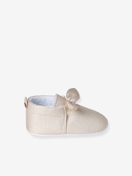 Soft Pram Shoes with Bow for Babies gold - vertbaudet enfant 
