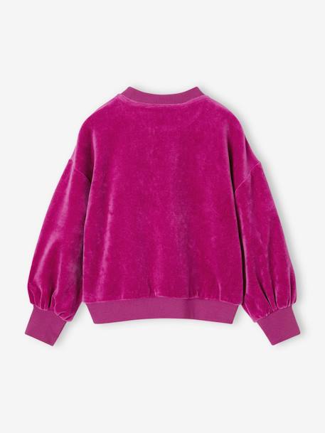 Velour Sweatshirt for Girls purple clover - vertbaudet enfant 