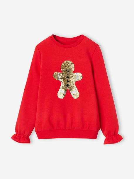 Christmas Tree Sweatshirt for Girls fir green+red - vertbaudet enfant 
