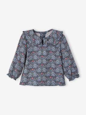 Baby-Floral Blouse with Peter Pan Collar, for Babies