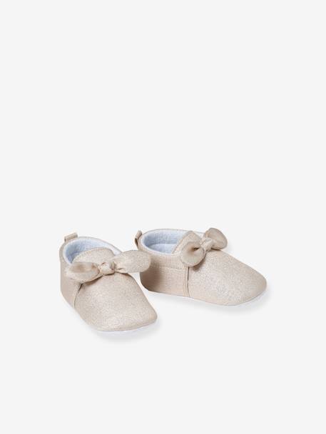 Soft Pram Shoes with Bow for Babies gold - vertbaudet enfant 