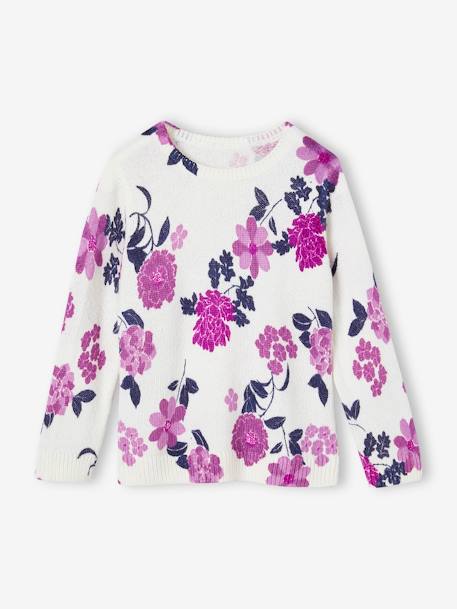 Floral Jumper for Girls printed pink - vertbaudet enfant 