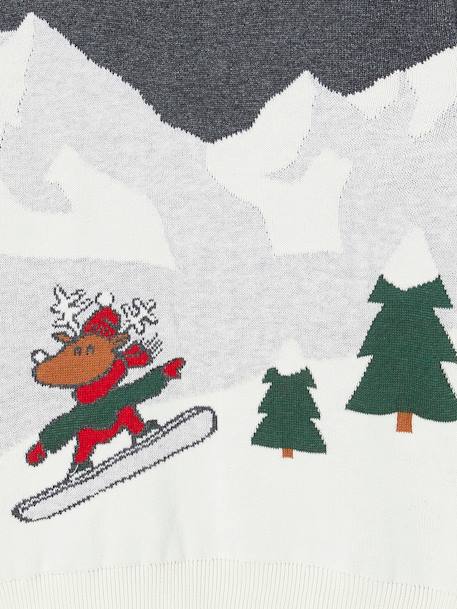 Christmas Special Jumper with Fun Landscape Motif for Boys anthracite - vertbaudet enfant 