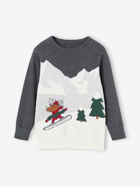 Christmas Special Jumper with Fun Landscape Motif for Boys  - vertbaudet enfant
