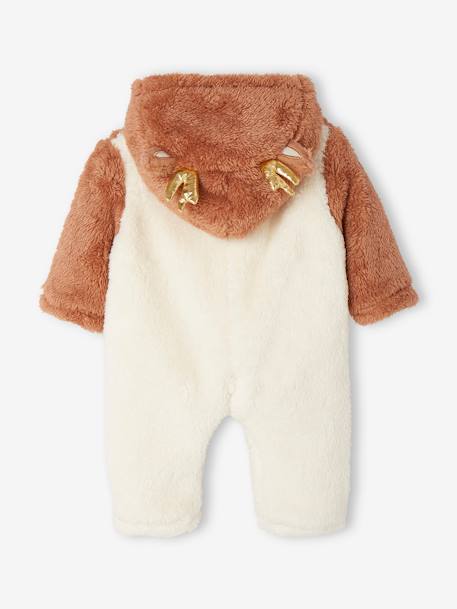 Christmas Reindeer Onesie in Plush Fabric for Babies pecan nut - vertbaudet enfant 