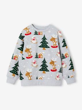 Boys-Cardigans, Jumpers & Sweatshirts-Sweatshirts & Hoodies-Christmas Sweatshirt with Fun Motifs for Boys