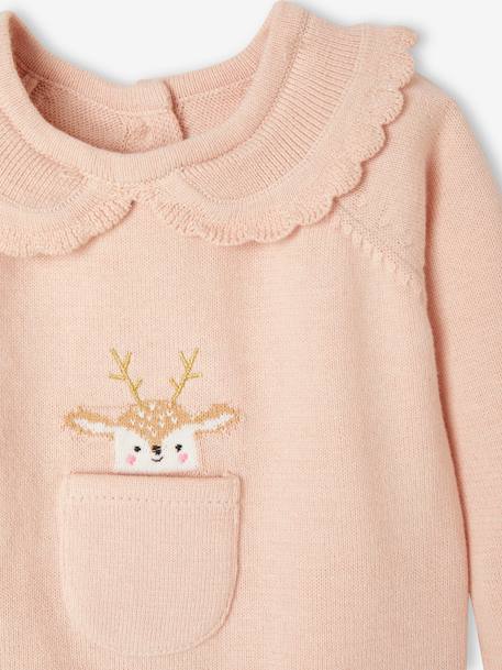 Ensemble de Noël 2 pièces bébé en tricot rose poudré - vertbaudet enfant 