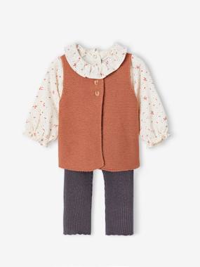 3-Piece Combo: Leggings + Waistcoat + Blouse for Babies  - vertbaudet enfant