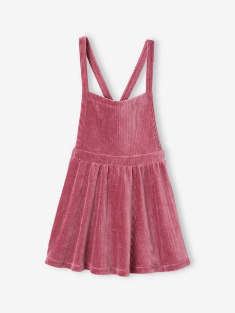 Top + Corduroy Pinafore Dress for Girls mauve - vertbaudet enfant 