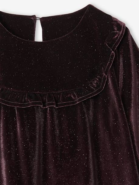 Occasion Dress in Iridescent Panne Velvet plum - vertbaudet enfant 