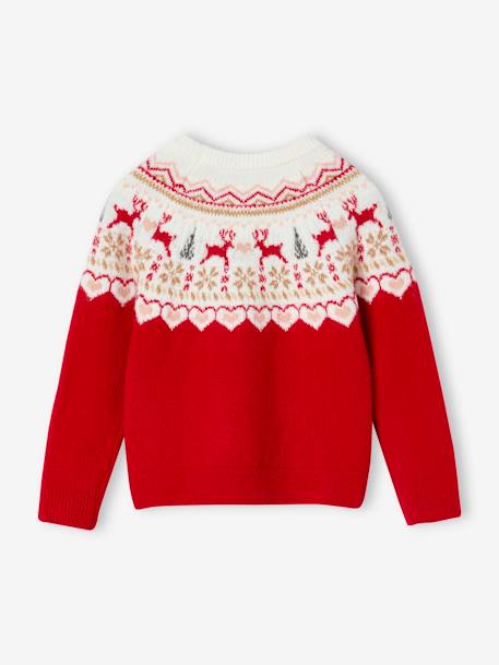 Pull Noël jacquard fille rouge - vertbaudet enfant 