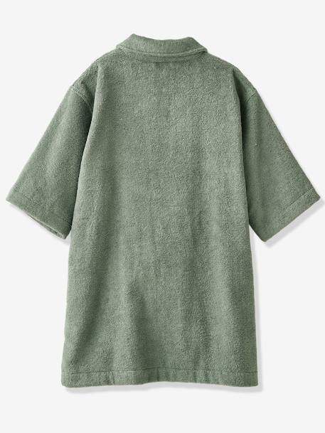 Peignoir Oversize enfant uni avec coton recyclé, personnalisable bois de rose+vert sapin - vertbaudet enfant 