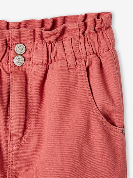 Paperbag-Style Trousers with Polar Fleece Lining for Girls night blue+old rose - vertbaudet enfant 