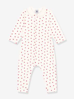 Baby-Dungarees & All-in-ones-Small Hearts Jumpsuit for Babies, PETIT BATEAU