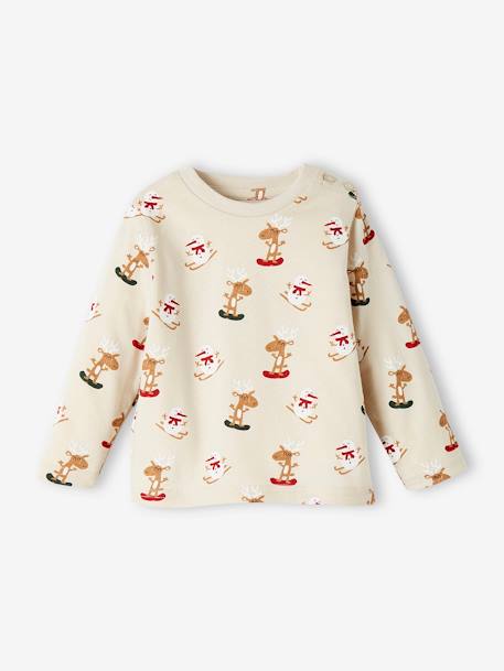 Christmas Special Top for Babies pearly grey - vertbaudet enfant 